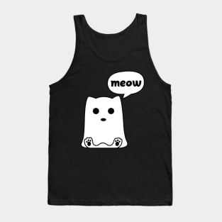 Halloween Ghost Cat Tank Top